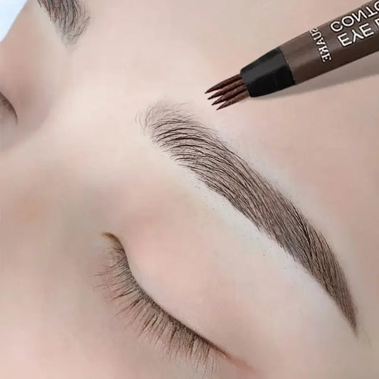 4 Fork Eyebrow Pencil Natural Waterproof Anti-Sweat Lasting Liquid Does Not Faint Dye Extremely Fine Eyebrow Pencil Makeup Tool