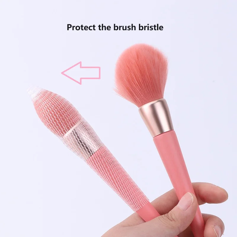 20/50PCS Makeup Brush Protective Mesh Cover Bristle Mesh Sleeve Bouquet Mesh Cover Makeup Brush Anti-Frill Protective Net