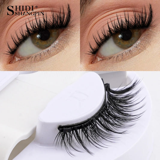 1 Pair Magnetic Eyelashes Set Reusable Easy to Use Eyelash Extension Tools Natural Curler False Eyelashes with Magnetic Tweezers